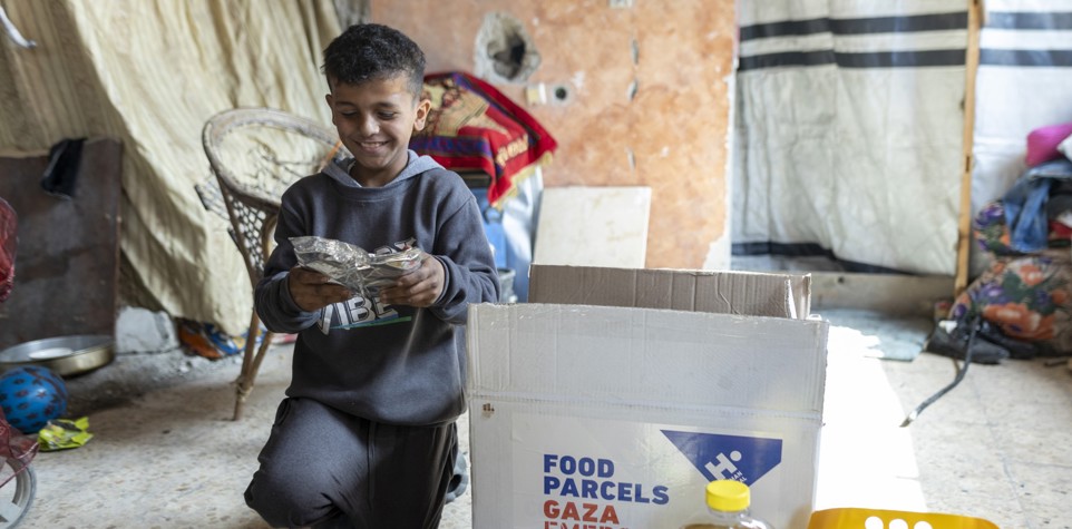 Food parcel delivered to a family in Gaza